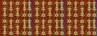 Tekstil ve kapak tasarımı için mükemmel. Kahverengi, turuncu ve sarı renkli çiçekler. Elle çizilmiş sonbahar çiçeği deseni. Renkli kahverengi, turuncu ve sarı çizim desenli. Doodle tarzı.