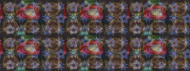 Grafiksel element dekorasyonu. Kar Tanesi Mozaik ikonu. Raster illüstrasyonu. Düz dizayn. Sembol kışı, donmuş, Noel, yeni yıl tatili. Siluet kar taneleri tabelası izole edilmiş kahverengi, gri ve mavi renkler