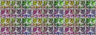 Çiçek ve yapraklı karalama şeklinde Raster çiçek deseni. Raster illüstrasyonu. Tarafsız renklerde bahar çiçekleri..