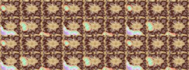 Klasik Raster Golden eskiz kalıbı. Çiçek süsü kumaş deseni, cam, altın elementlerle kahverengi renklerde çiçek desenli metal..