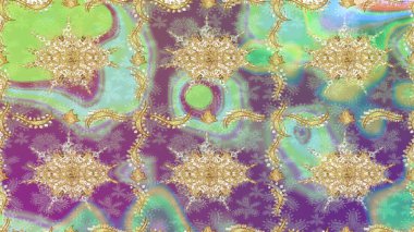 Klasik klasik klasik arka plan. Geleneksel oryantasyon süsü. Klasik Raster altın desenini çiz. Tarafsız renklerde altın elementlerle çizim deseni.