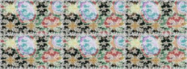 Düz Çiçek Elementleri Tasarımı. Renkli Bahar Temalı Kusursuz Arkaplan. Sevimli çiçek raster deseni. Tarafsız renklerde çiçekler.