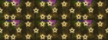 Raster illüstrasyonu. Kristal kar taneleri kahverengi, gri ve yeşil renklerde.