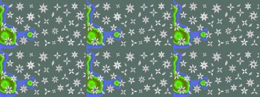 El çizimi çiçekli soyut çizim kalıbı. Raster illüstrasyonu. Tarafsız renklerde çiçekler.