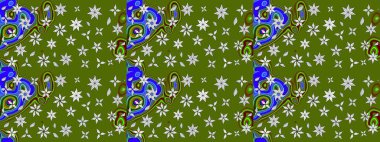 Güzel kumaş deseni. Yazdır. Düz Çiçek Elementleri Tasarımı. Renkli Yaz Temalı eskiz kalıbı. Raster çiçekli arka plan. Güzel çizim şekli..