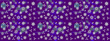 Küçük çiçekte hoş bir çiçek deseni var. Mor renkler ve parlak çiçekler üzerine soyut çizim deseni. Çiçek elementli zarif raster dokusu..