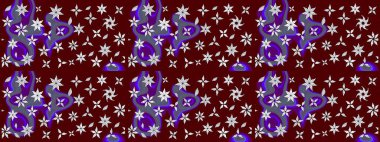 Raster illüstrasyonu. Suluboya çiçekli çiçek deseni. Kırmızı renkte güzel tekstil.