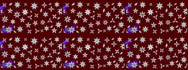 Arkaplan dokusu, duvar kağıdı, kırmızı renkli çiçek teması. Kabile sanatı boho baskısı, klasik çiçek arkaplanı. Soyut etnik raster çizim kalıbı.