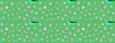 Yeşil çiçekli eskiz deseni, suluboya çiçek deseni, sevimli çiçek, duvar kağıdı, kart veya kumaş için fayanslı. Raster - stok.