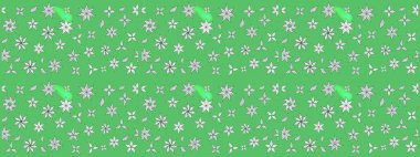 Nazik romantik baskı. Tatil havası. Bahar mevsimi. Yeşil renkli çiçekler. Raster güzel bir çiçek deseni çiziyor..