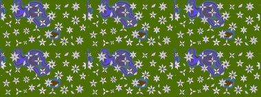 Tatil havası. Raster güzel bir çiçek deseni çizmiş. Nazik romantik baskı. Bahar mevsimi.