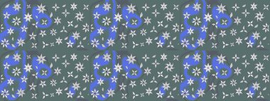 Tarafsız renklerde. Raster illüstrasyonu. 3D çiçekler, çizim.