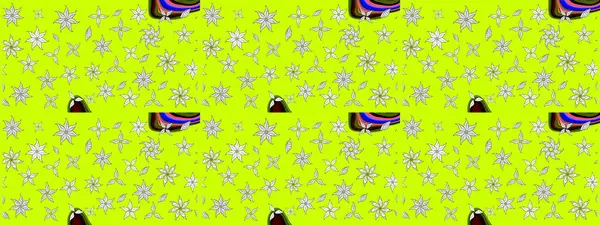 Kabile sanatı boho baskısı, klasik çiçek arkaplanı. Soyut etnik raster çizim kalıbı. Arkaplan dokusu, duvar kağıdı, yeşil renkli çiçek teması.