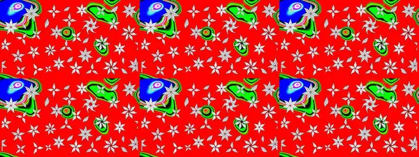 Kırmızı renkte bitkilerden oluşan parlak çiçekli çizim deseni.