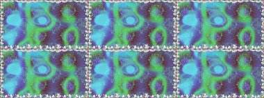 Çiçekler. Vadinin mavi renkli çiçekleri. Soyut etnik raster pürüzsüz desen.