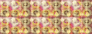 Çizim çiçek deseni duvar kâğıdı olarak kullanılabilir. Çiçekler bej, nötr ve kahverengi renklerde. Raster illüstrasyonu.