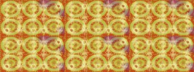 Raster illüstrasyonu. Sihirli sarı, turuncu ve nötr tatil soyut arka plan, yıldız ve düşen kar taneleri. Noel sarısı, turuncu ve nötr.