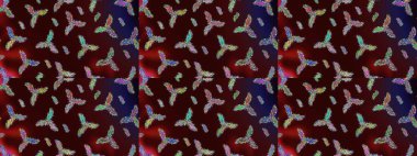 Raster Noel soyut renkli arka plan ve düşen kar tanesi. Kış soyut geçmişi. Kar taneli Noel arkaplanı. Raster illüstrasyonu.