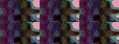 Kahverengi renklerde. Hint süsü. Raster illüstrasyonu. Çizim kalıbı. Çiçek duvar kağıdı. Renkli süs kenarı.