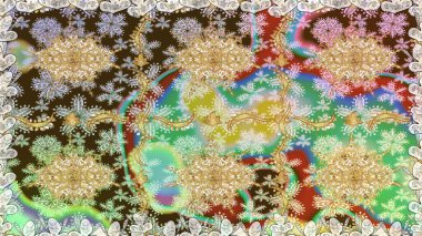 Noel, kar tanesi, yeni yıl. Tarafsız renklerde, altın elementlerle kusursuz klasik desen. Tarafsız renklerde altın desenli altın elementler.