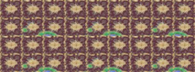 Raster illüstrasyonu. Kahverengi renklerde altın. Dekoratif simetri arabesk. Ortaçağ çiçek desenini çiz. Doğum günü, davetiye ya da afiş için tebrik kartı.