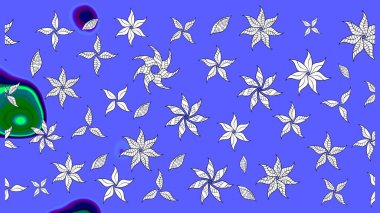 Tropik çiçekler. Gömlek, arka plan modelini çiz. Mavi renkte çiçekler.