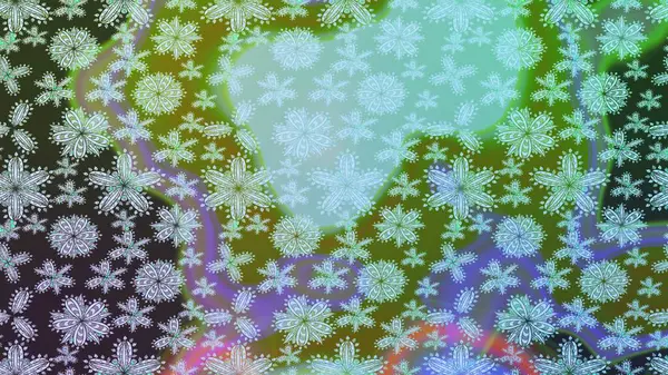 Raster Illustrasyon 'daki Çiçek Deseni' nin son moda çizimi. Yeşil renkli çiçekler. Renkli Yaz Temalı eskiz kalıbı. Düz Çiçek Elementleri Tasarımı.