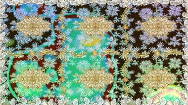 Altın elementlerle nötr renklerde altın desen. Raster geleneksel oryantasyon süsü. Kusursuz klasik altın desen.