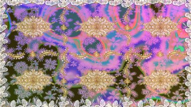 Raster oryantal süs. Kusursuz altın desen. Tarafsız renklerde altın elementlerle kusursuz desen.