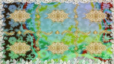 Tarafsız renklerde, altın elementlerle kusursuz desen. Klasik klasik klasik arka plan. Klasik raster sarısı, kusursuz desen. Geleneksel oryantasyon süsü.