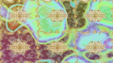 Tekrarlayan elementlerle kusursuz soyut arkaplan. Tarafsız ve altın desenli. Zarif raster klasik desen.