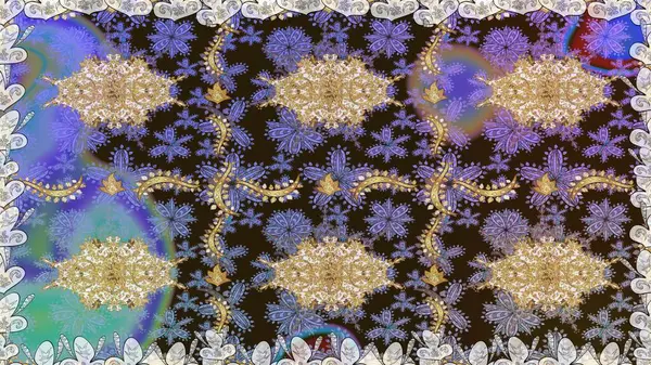 Klasik klasik klasik arka plan. Geleneksel oryantasyon süsü. Kusursuz klasik raster kahverengi ve altın desenli.