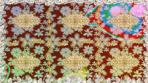 Paisleys zarif çiçek desenli arkaplan duvar kâğıdı çizimi klasik stil, modern 3D çizgili sanat eseri altın ve nötr desenli çiçek yaprakları ve süslemeleri..