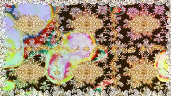 Geleneksel oryantasyon süsü. Klasik klasik klasik arka plan. Tarafsız renklerde, altın elementlerle kusursuz desen. Klasik raster altın pürüzsüz desen.