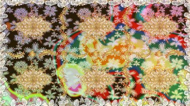 Geleneksel klasik altın desen. Barok tarzında kusursuz bir doğulu süsü. Raster oryantal süs. Altın elementlerle nötr renklerde altın desen.