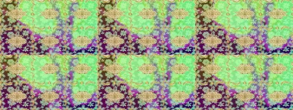 Yeşil renkli ve altın elementli klasik eskiz deseni. Raster illüstrasyonu.