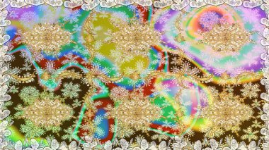 Şam, tasarım için kusursuz desen. Tarafsız renklerde, altın elementli pürüzsüz desen.