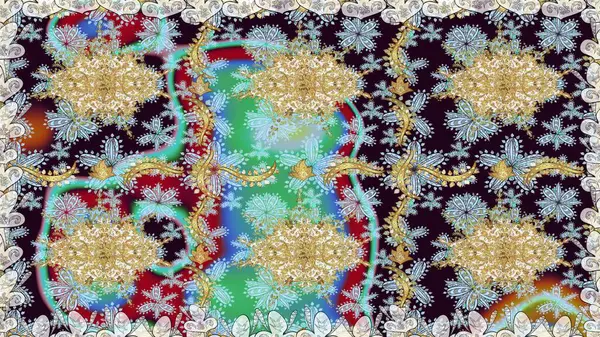 2019 Noel 'i, kar tanesi, yeni yıl. Tarafsız renklerde, altın elementlerle klasik, pürüzsüz desen.