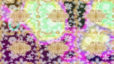 Klasik Raster altın desenini çiz. Klasik klasik klasik arka plan. Geleneksel oryantasyon süsü. Tarafsız renklerde altın elementlerle çizim deseni.