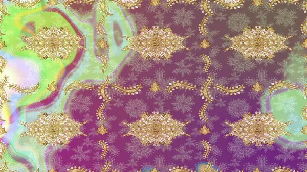 Klasik klasik klasik arka plan. Klasik Raster çizimi. Tarafsız ve altın desenli. Geleneksel oryantasyon süsü.