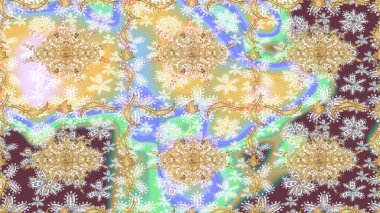 Tarafsız renklerde altın elementlerle çizim. Klasik Raster altın desenini çiz. Geleneksel oryantasyon süsü. Klasik vintage arkaplan.