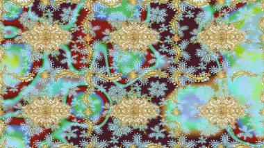 Soyut duvar kâğıdı, ambalaj dekorasyonu. Altın kar tanesi basit bir çizim kalıbı. Tarafsız renklerde raster altın desen. Kışın sembolü, Mutlu Noel tatili, Mutlu yıllar 2019.