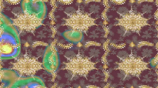 Altın kaplamalı kahverengi zemin. Kahverengi renkli ve altın elementli desen. Lüks mobilyalar. Eskiz öğesi ahşap oyma. Patina. Klasik mobilya tarzı. Küçük bir alan derinliği. Oyma.