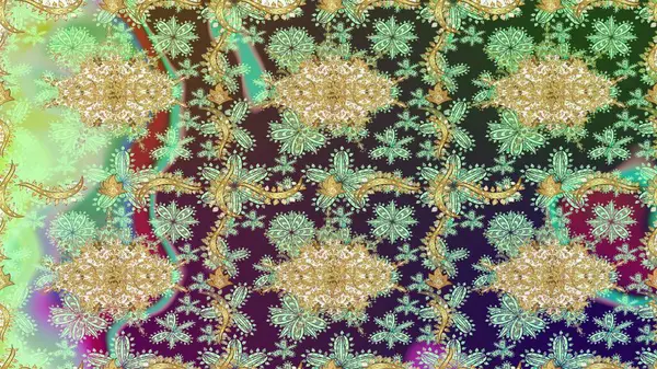 Barok tarzında eskiz oryantal süsü. Tarafsız renkler üzerine geleneksel altın eskiz deseni.