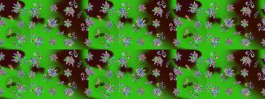 Kar tanesi süsleme deseni. Kar taneleri arka planda. Renkli arka planda izole edilmiş kar tanelerinin düz tasarımı. Kar taneleri deseni. Raster illüstrasyonu.