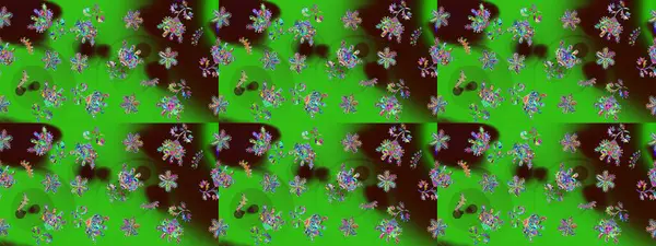 Kar tanesi süsleme deseni. Kar taneleri arka planda. Renkli arka planda izole edilmiş kar tanelerinin düz tasarımı. Kar taneleri deseni. Raster illüstrasyonu.