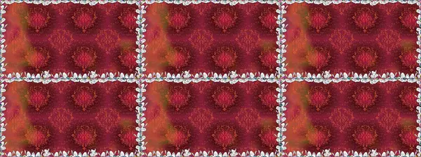 Düz Çiçek Elementleri Tasarımı. Kırmızı renkte çiçekler. Renkli Yaz Temalı Kusursuz Arkaplan. Çiçekli pürüzsüz retro desen.