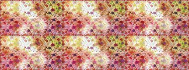 Raster illüstrasyonu. Kumaş, duvar kağıdı ve kağıt üzerine baskı yapmak için gelişen arka plan. Sevimli, pürüzsüz desenli, küçük çiçekli, klasik tarzda. Moda arka planında parlak buketler.