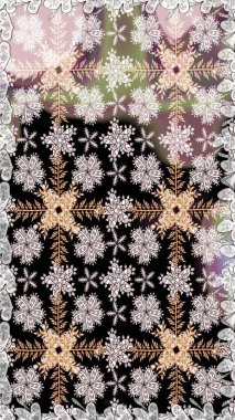 Düz Çiçek Elementleri Tasarımı. Renkli Bahar Temalı Kusursuz Arkaplan. Çiçeksel fantezi tasarımı. Parlak bir arka planda..