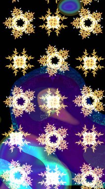 Kar taneleri deseni. Soyut kar taneleri arkaplanda izole edilmiş düz dizayn. Raster kar taneleri arka planda. Raster illüstrasyonu. Kar tanesi renkli desen.